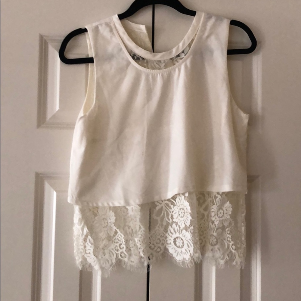 White dressy crop top